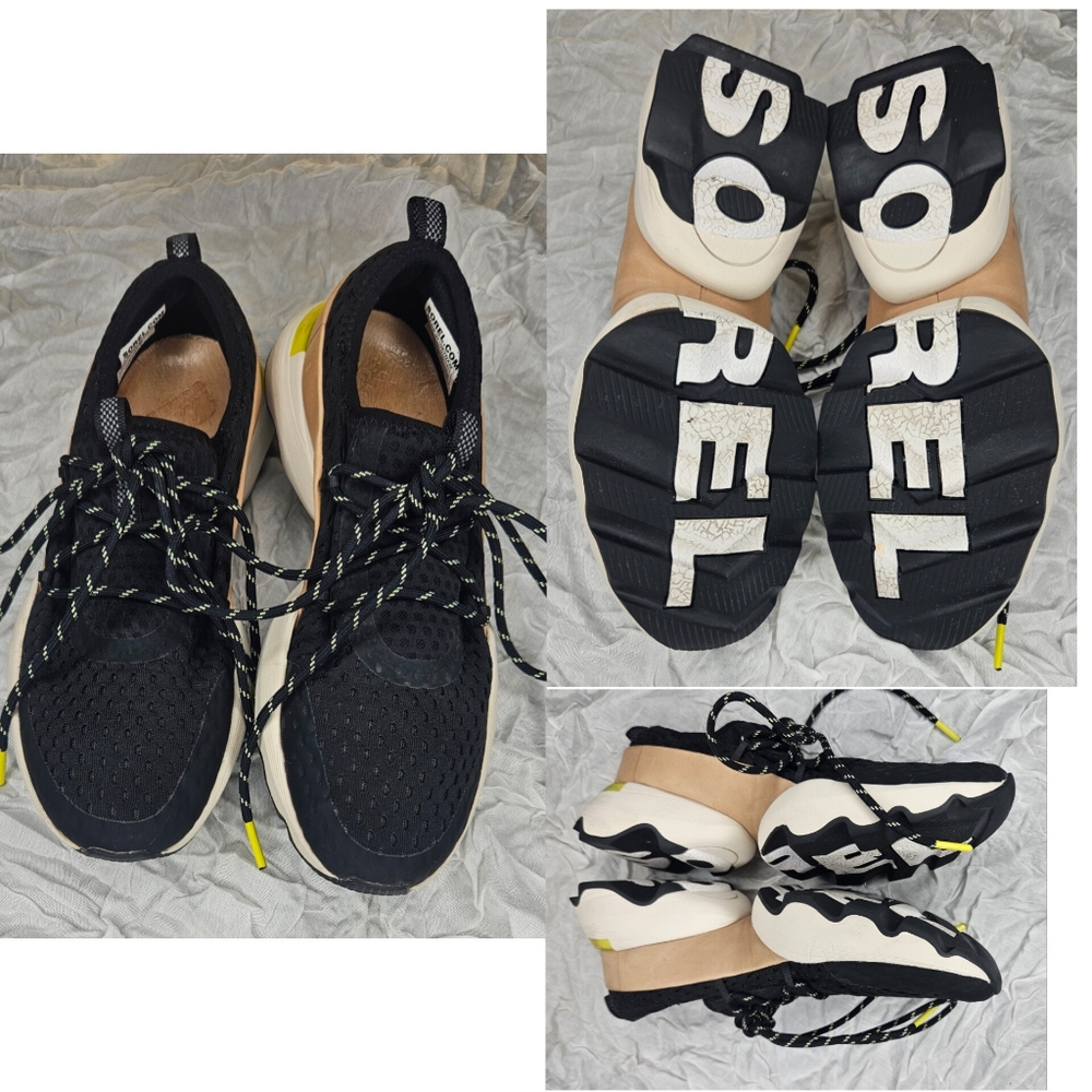 Sorel Knietic Impact Lace Black and Beige Sneakers